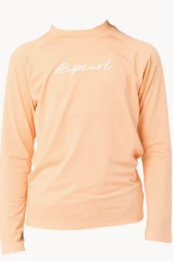 Rashies & Sunsuits^Rip Curl Girls Script Long Sleeve Suntop Salmon