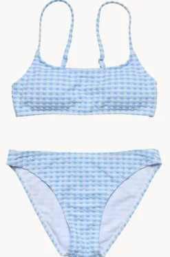 Bikini Sets^Snapper Rock Girls Seaside Gingham Crop Set Blue