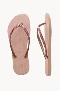 Footwear^Havaianas Girls Slim Metal Glitter Logo Thong Ballet