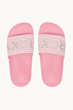 Footwear^Roxy Girls Slippy II Slide Pink/white