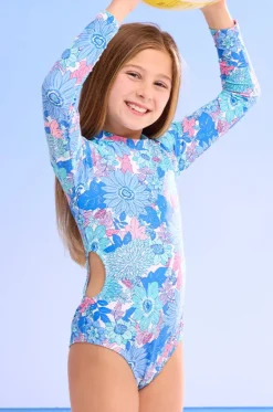 Rashies & Sunsuits^Seafolly Girls Girls Sol De Sur Sunsuit Blue/Pink