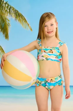 Bikini Sets^Seafolly Girls Girls South Pacific Frill Crop Set Multi