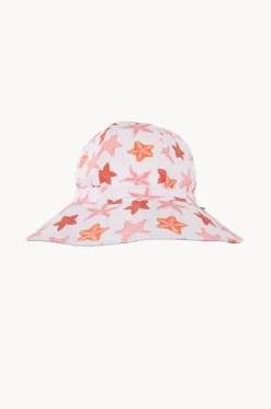 Hats^Acorn Girls Starfish Wide Brim Swim Hat Orange/pink