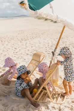 Hats^Acorn Girls Starfish Wide Brim Swim Hat Orange/pink