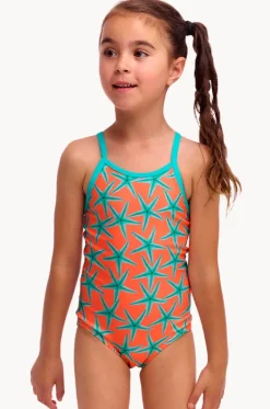 One Pieces^Funkita Girls Stars Below One Piece Orange/teal