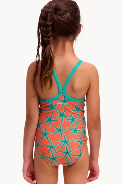 One Pieces^Funkita Girls Stars Below One Piece Orange/teal