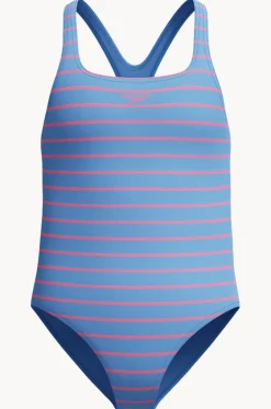One Pieces^Speedo Girls Stripe Medalist One Piece Blue