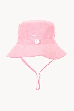 Hats^Acorn Girls Terry Towelling Bucket Hat Light pink
