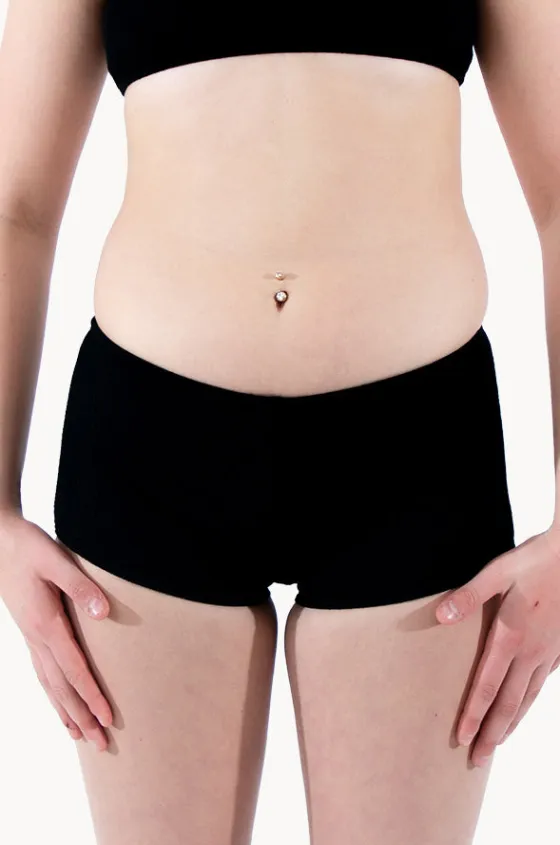 Teen Girls Separates^Base Swim Girls Textured Boyleg Black