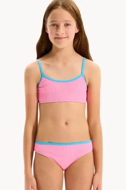 Bikini Sets^Seafolly Girls Girls Textured Contrast Crop Set Flamingo