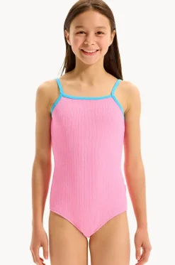 One Pieces^Seafolly Girls Girls Textured Contrast One Piece Flamingo