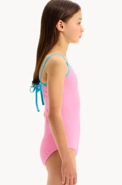 One Pieces^Seafolly Girls Girls Textured Contrast One Piece Flamingo