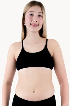 Teen Girls Separates^Base Swim Girls Textured Scoop Crop Black
