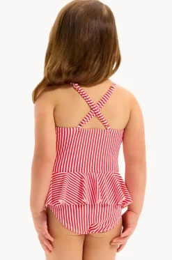 One Pieces^Seafolly Girls Girls Textured Stripe One Piece Chilli Red