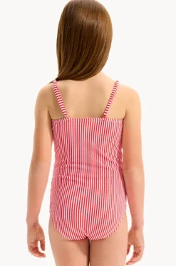 One Pieces^Seafolly Girls Girls Textured Stripe Tie Front One Piece Chilli Red