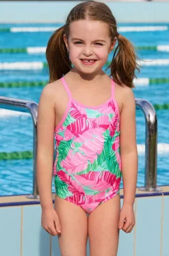 One Pieces^Funkita Girls Tropic Palm One Piece Pink/green