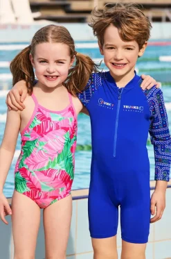 One Pieces^Funkita Girls Tropic Palm One Piece Pink/green