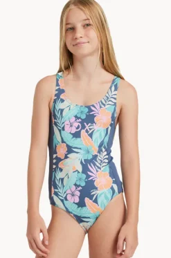 One Pieces^Roxy Girls Tropical Active One Piece Indigo