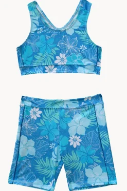 Bikini Sets^Salty Ink Girls Tropicana Action Crop Set Blue