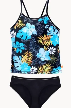 Tankini Sets^Salty Ink Girls Tropicana Tankini Set Black