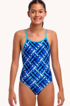 One Pieces^Funkita Girls Under Over Diamond Back One Piece Blue