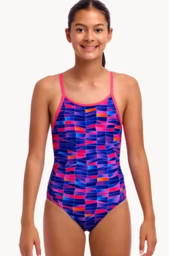 One Pieces^Funkita Girls Warped Waves Diamond Back One Piece Navy/pink