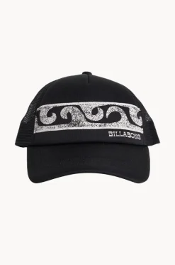 Hats^Billabong Girls Wave Fade Trucker Cap Off Black