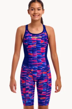 Legsuits^Funkita Girls Wet Wave Fast Training One Piece Navy/multi