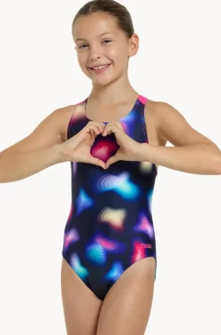 One Pieces^Zoggs Girls Zephyr Flyback One Piece Navy/multi