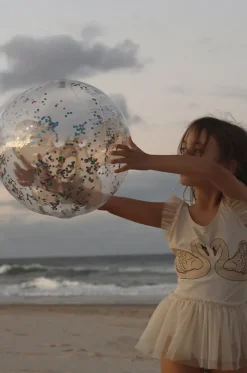 Pool Inflatables^Sunny Life Glitter Cotton Candy 3D Inflatable Beach Ball Clear