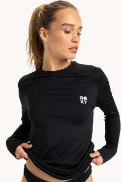 Rashies & Sunsuits^Roxy Happy Waves Long Sleeve Suntop BLACK