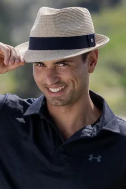 Headwear|Headwear^Rigon Harley Black Band Trilby Hat Natural