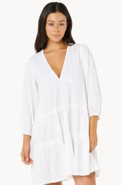 Dresses^Rip Curl Haze 3/4 Sleeve Mini Dress WHITE