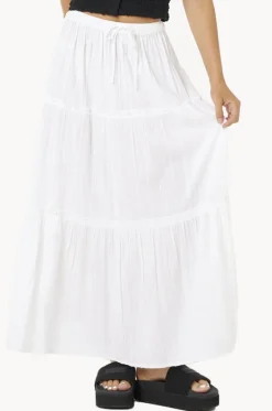 Skirts^Rip Curl Haze Tiered Maxi Skirt WHITE
