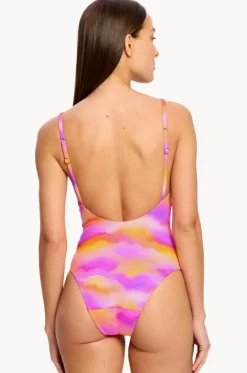 One Pieces^Modibodi Hazy Sunset V Neck One Piece Pink