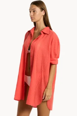 Overswim^Sea Level Heatwave Cover Up Shirt Flame