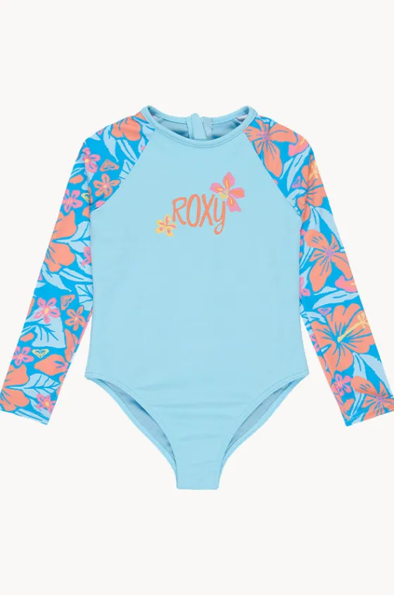 Rashies & Sunsuits^Roxy Hibiscus Hugs Long Sleeve Sunsuit Blue/Orange