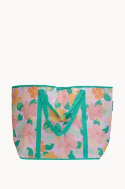 Beach Bags|Bags^Annabel Trends Hibiscus Jumbo Beach Bag Pink/green