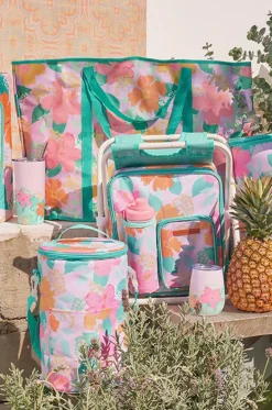 Beach Bags|Bags^Annabel Trends Hibiscus Jumbo Beach Bag Pink/green
