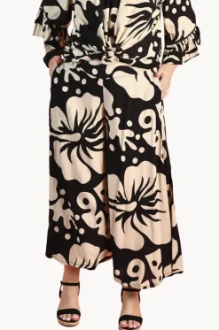 Pants^Bodacious Hideaway Hibiscus Sydney Wide Leg Pant Black