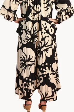 Pants^Bodacious Hideaway Hibiscus Sydney Wide Leg Pant Black