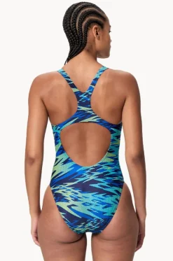 One Pieces^Speedo Hyperboom Allover Medalist One Piece Blue/green
