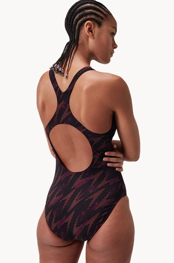 One Pieces^Speedo Hyperboom Allover Medalist One Piece Black/Orange