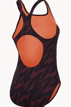 One Pieces^Speedo Hyperboom Allover Medalist One Piece Black/Orange