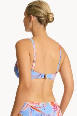 Bikini Tops^Sea Level Indochine Cross Front Bra Light blue