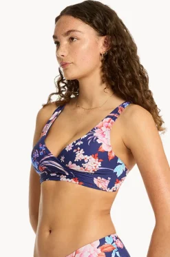 Bikini Tops^Sea Level Indochine Cross Front Bra French navy