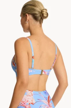 Bikini Tops^Sea Level Indochine D/DD Cup Cross Front Bra Light blue