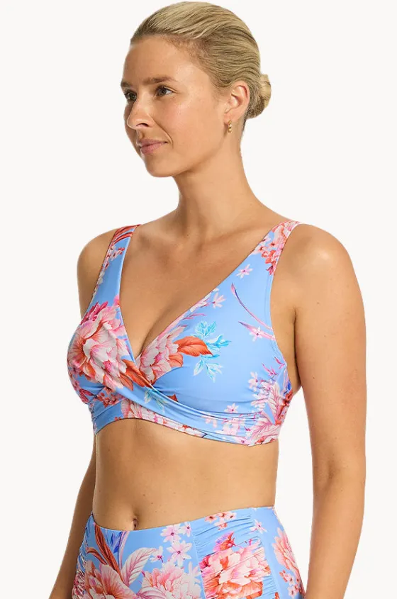 Bikini Tops^Sea Level Indochine G Cup Cross Front Bra Light blue