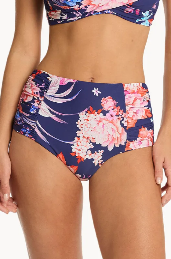 Bottoms^Sea Level Indochine Gathered High Waist Pant French navy