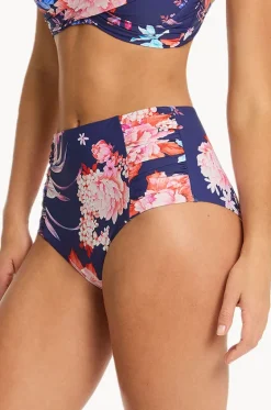 Bottoms^Sea Level Indochine Gathered High Waist Pant French navy